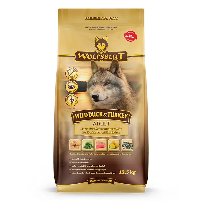 Nur Für Kurze Zeit WOLFSBLUT Adult Wild Duck&Turkey 12,5 kg